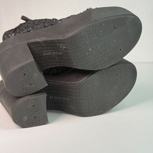 Y2K | Bakers | Chunky Platform Sneaker Booties | Black Lace Flora | Sz 6.5 - Picture 6 of 7